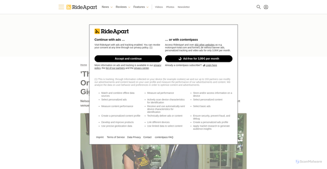 Security scan screenshot of https://www.rideapart.com/news/782566/willie-nelson-hells-angels-ride/