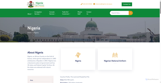 Security scan screenshot of https://nigeria-can.org.au/nigeria/