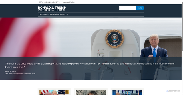Security scan screenshot of https://www.trumplibrary.gov/