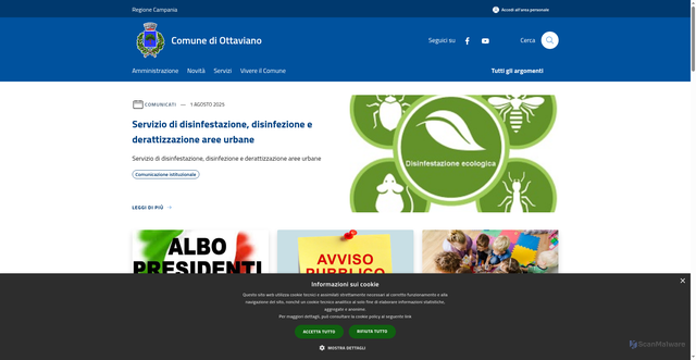 Security scan screenshot of https://www.comune.ottaviano.na.it/it