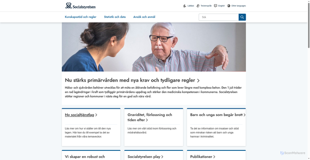 Security scan screenshot of https://www.socialstyrelsen.se