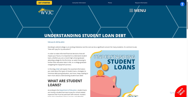 Security scan screenshot of https://www.wvjc.edu/understanding-student-loan-debt/