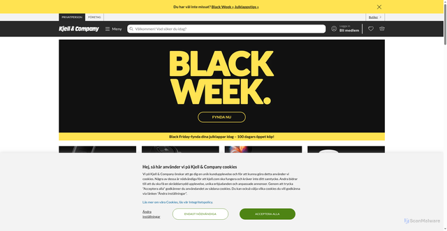 Security scan screenshot of https://ion.kjell.com/