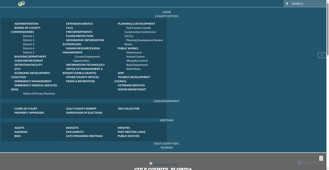 Security scan screenshot of https://www.gulfcounty-fl.gov/