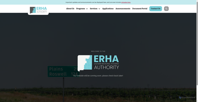 Security scan screenshot of https://erha-nm.gov/maintenance-page/