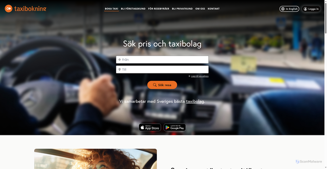 Security scan screenshot of https://bokataxi.se