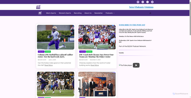 Security scan screenshot of https://jmusportsnews.com/tag/bob-chesney/