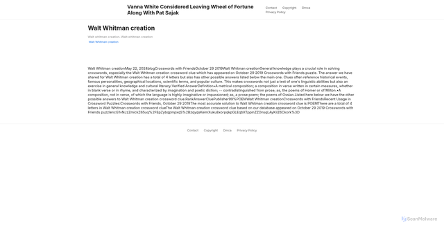 Security scan screenshot of https://portcerealistahugo-u0ssdu7xjg.edgeone.app/1525-walt-whitman-creation.html
