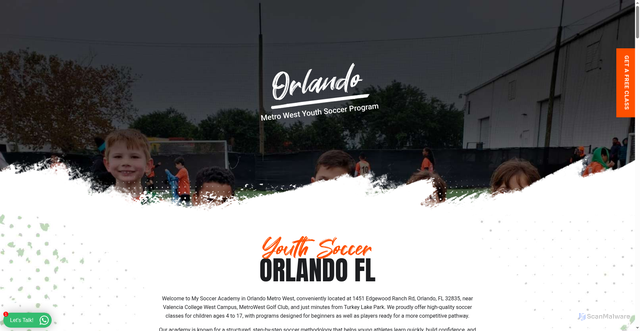 Security scan screenshot of https://mysocceracademy.com/locations/orlando/