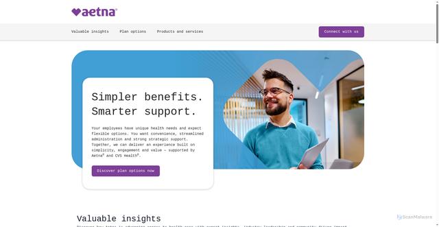 Security scan screenshot of https://www.aetna.com/DG