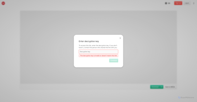 Security scan screenshot of https://mega.nz/file/9jUBzYwC#ADAS