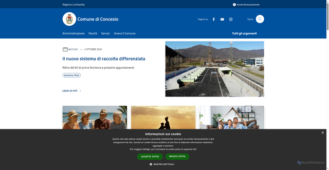 Security scan screenshot of https://www.comune.concesio.brescia.it/it