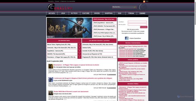 Security scan screenshot of https://forum.gamalive.com