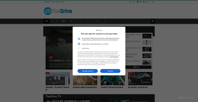 Security scan screenshot of https://thedrive.co.kr