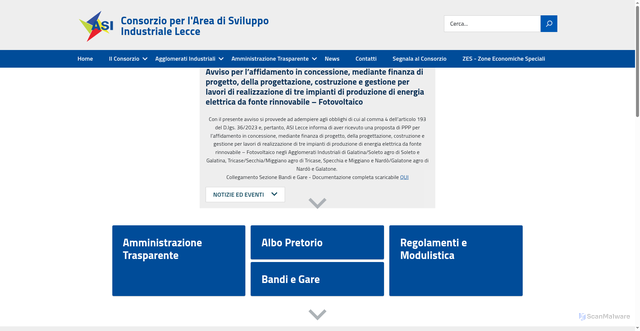 Security scan screenshot of https://www.asi-lecce.it