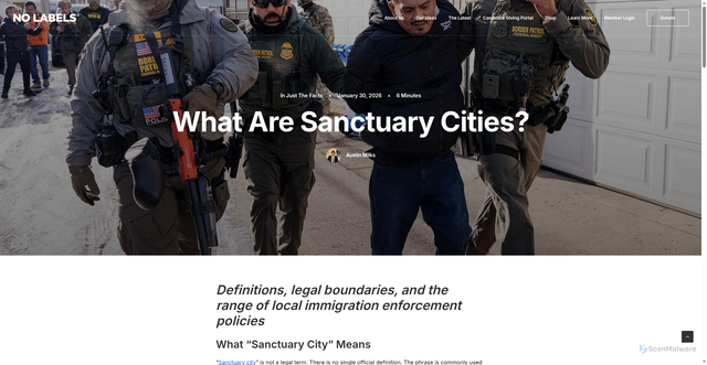 Security scan screenshot of https://nolabels.org/the-latest/what-are-sanctuary-cities/