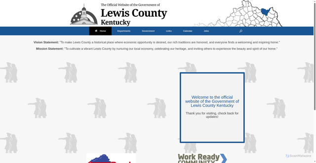 Security scan screenshot of http://lewiscountyky.gov/
