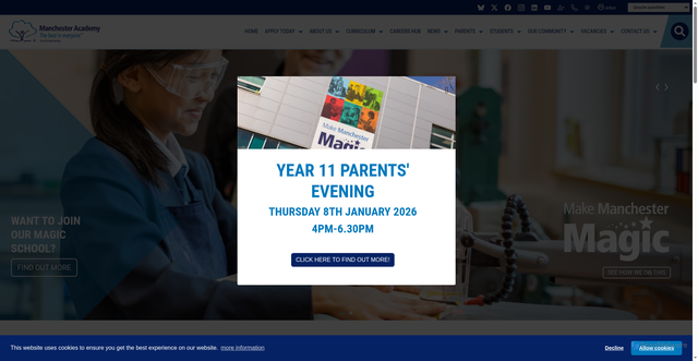 Security scan screenshot of http://www.manchester-academy.org/