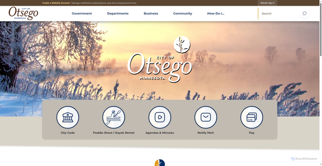 Security scan screenshot of https://otsegomn.gov/