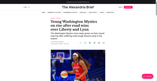 Security scan screenshot of https://www.alexandriabrief.com/young-washington-mystics-on-rise-after-road-wins-over-liberty-and-lynx/