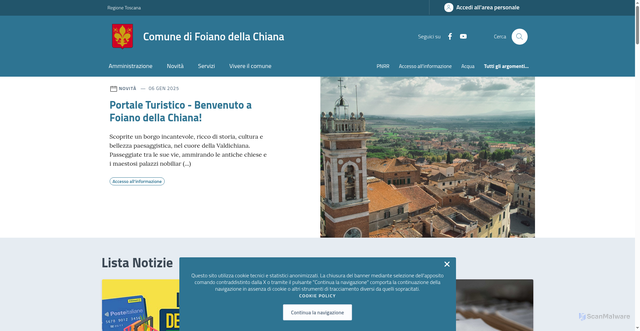 Security scan screenshot of https://www.comune.foiano.ar.it/