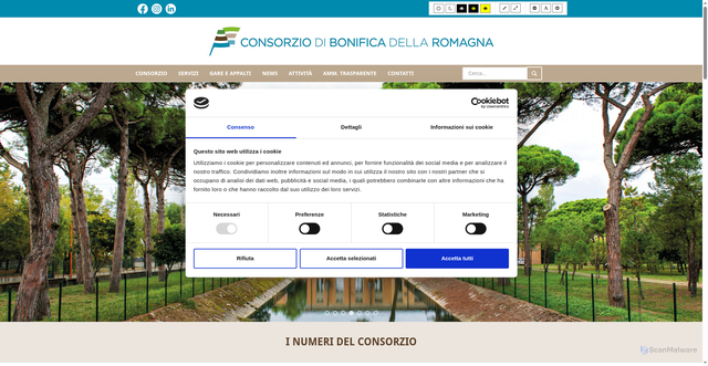 Security scan screenshot of https://www.bonificaromagna.it/