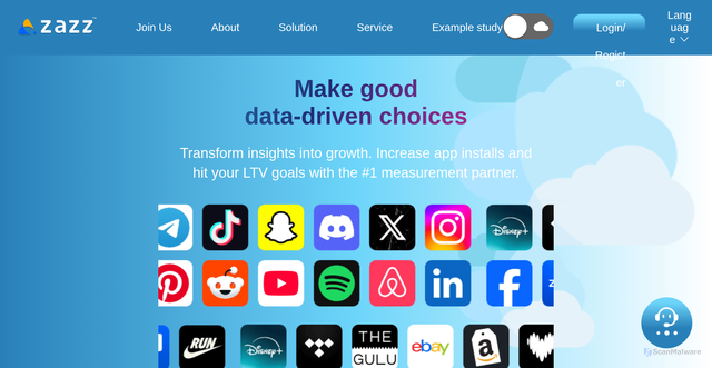 Security scan screenshot of https://zazz-app.bond/