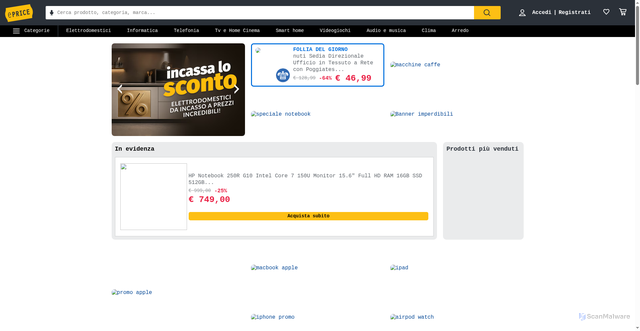 Security scan screenshot of https://eprice.it