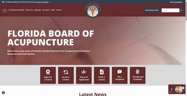 Security scan screenshot of https://floridasacupuncture.gov/
