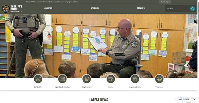 Security scan screenshot of https://www.navajocountyaz.gov/sheriff