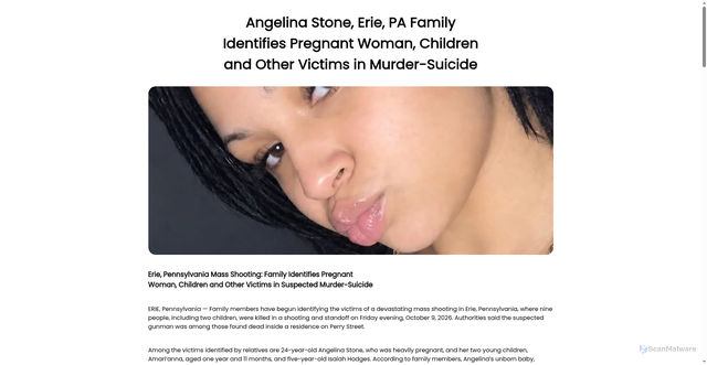 Security scan screenshot of https://news99.today/angelina-stone-erie-pa-murder-suicide/