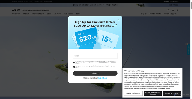 Security scan screenshot of https://www.anker.com