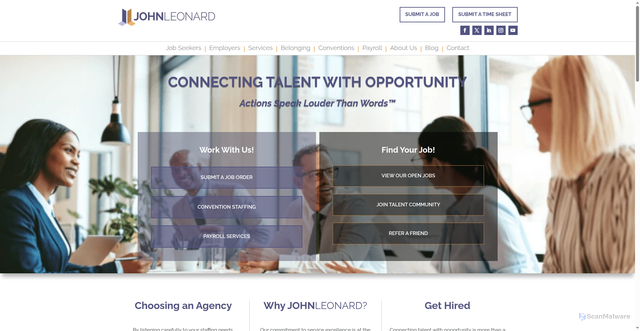 Security scan screenshot of https://johnleonard.com/