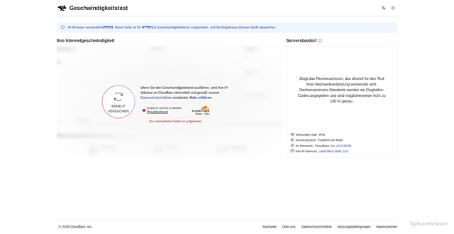 Security scan screenshot of https://jade-dawn-0279-e265069a.pages.dev/de-de