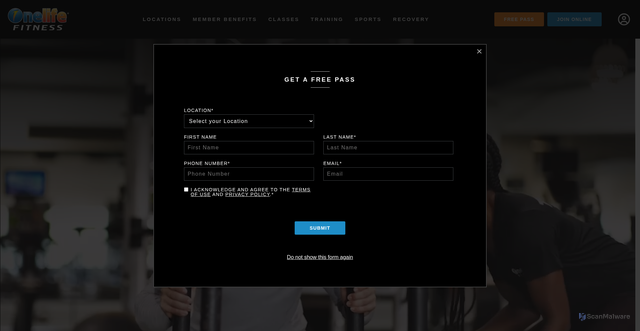 Security scan screenshot of https://onelifefitness.com