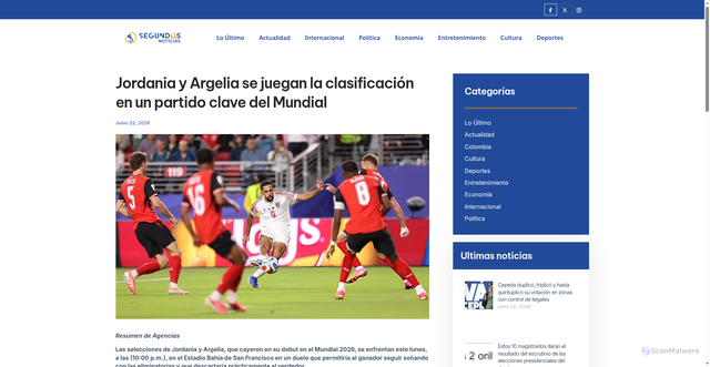 Security scan screenshot of https://45segundos.com/lo-ultimo/jordania-y-argelia-se-juegan-la-clasificacion-en-un-partido-clave-del-mundial/