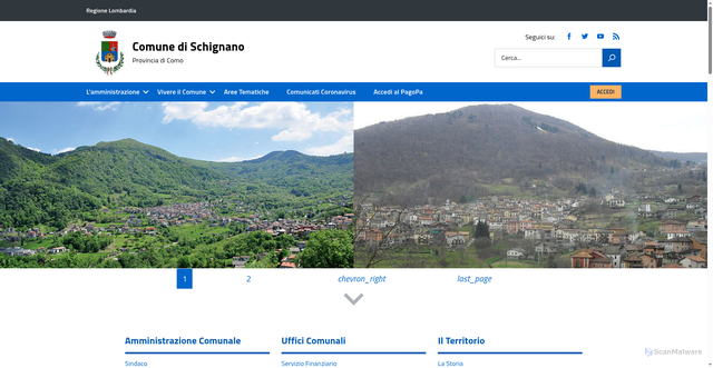 Security scan screenshot of https://www.comune.schignano.co.it