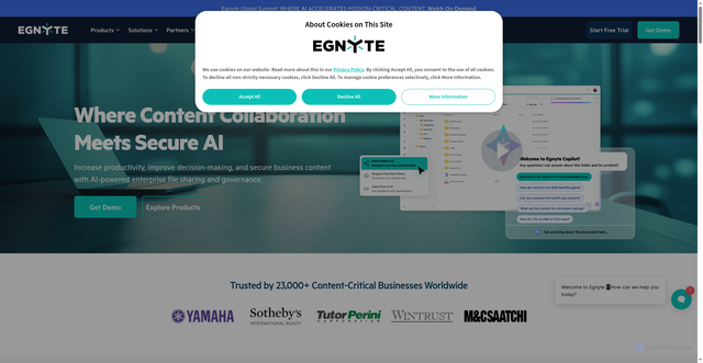 Security scan screenshot of https://www-am2.egnyte.com