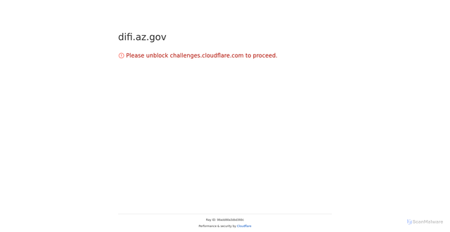 Security scan screenshot of https://difi.az.gov/