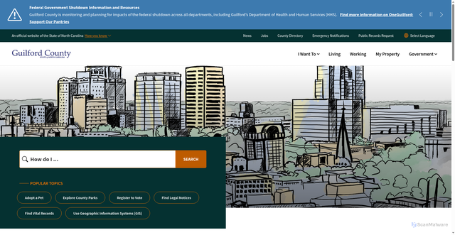Security scan screenshot of https://www.guilfordcountync.gov/