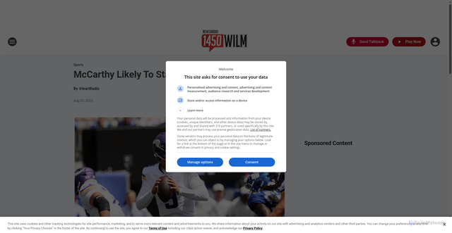 Security scan screenshot of https://wilm.iheart.com/content/2026-08-20-mccarthy-likely-to-start-for-vikings-this-week/