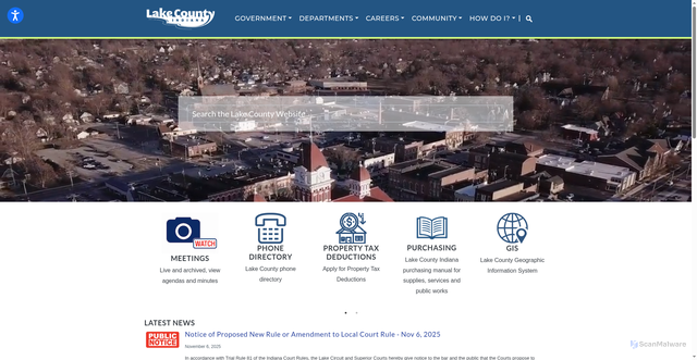 Security scan screenshot of https://lakecountyin.gov/