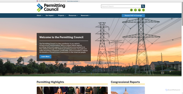 Security scan screenshot of https://www.permitting.gov/
