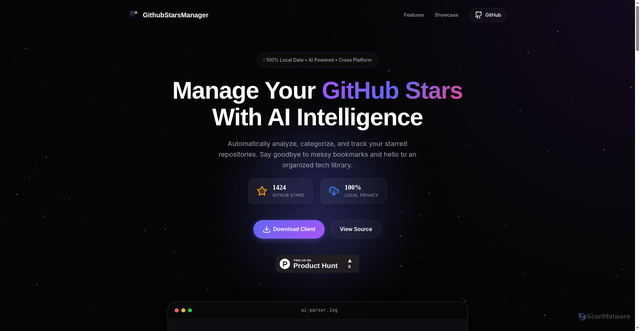 Security scan screenshot of https://githubstartsmanager-k396j46a19.edgeone.app/