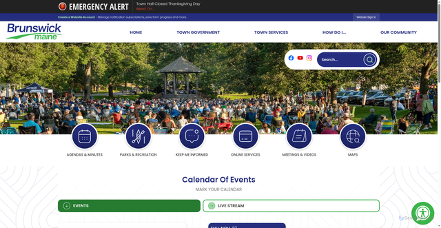 Security scan screenshot of https://brunswickme.gov/