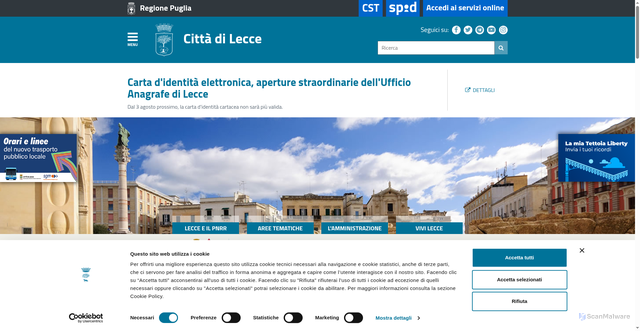 Security scan screenshot of https://www.comune.lecce.it