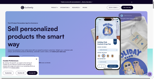 Security scan screenshot of https://customily.com