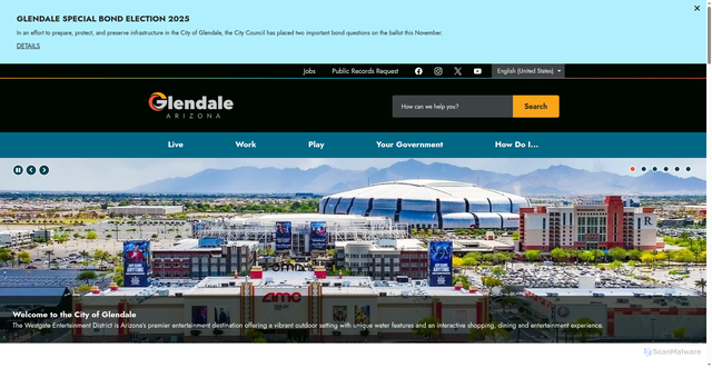 Security scan screenshot of https://www.glendaleaz.gov/