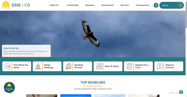 Security scan screenshot of https://erieco.gov/