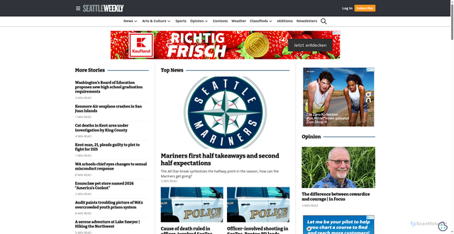 Security scan screenshot of https://www.seattleweekly.com/